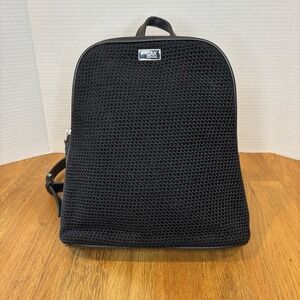 The Sak Black Elliott Lucca Hand Crocheted Backpack Zip Closure